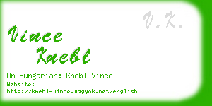 vince knebl business card